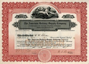 American Railway Supply Co. - Railroad Stock Certificate